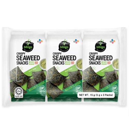 Bibigo Cripsy Seaweed Snack Wasabi 5g (비비고 스낵김 와사비)