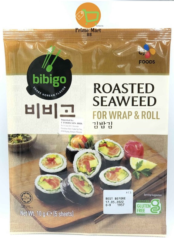 Bibigo Roasted Seaweed for Wrap and Roll (Kimbab Kim) 20G 김밥김